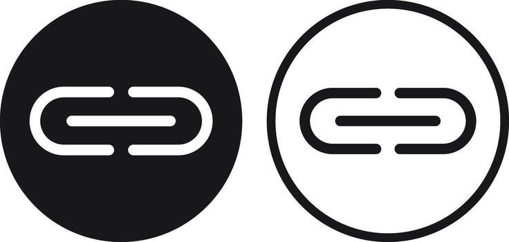 Attach file icon set in two styles . illustration vector