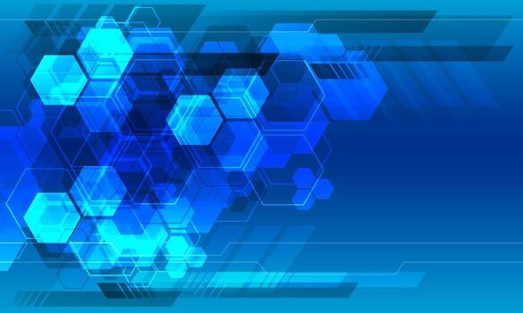 Blue hexagon abstract background design vector