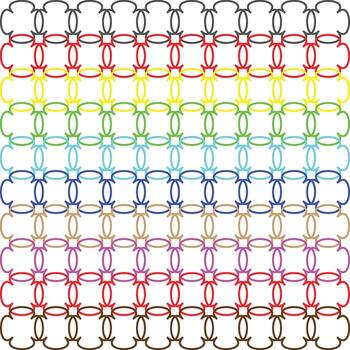 a rainbow colored pattern with circles and lines vector