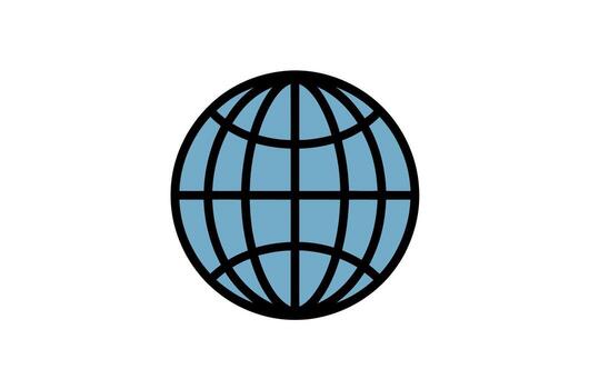 Stylish Globe Minimal Design Graphic art vector
