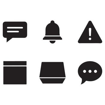 art of collection of notification icons for web and application design set and bundle silhouette art design vector
