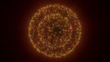uma brilhando esfera fez acima do colorida partículas, irradiando luz dentro todos instruções, criando uma cativante cósmico efeito video