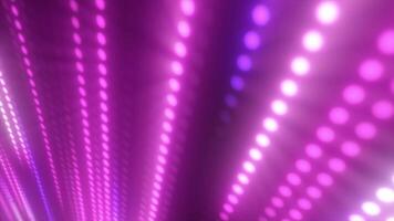 Abstract glowing pink LED light pattern with rows of circular dots video