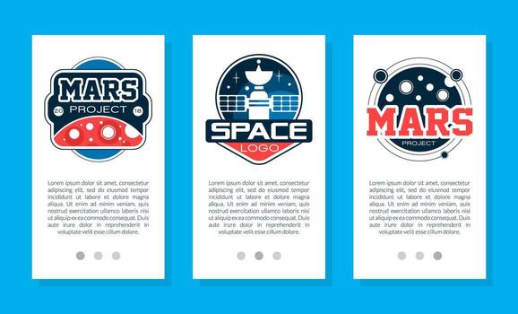 Mars and space project logos vector