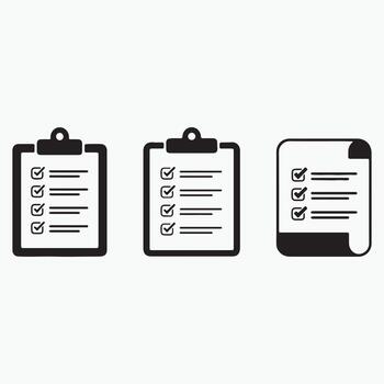 Three checklist icons on white background vector
