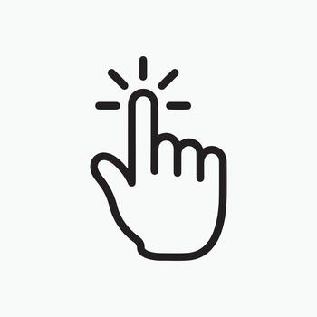 Hand cursor icon pointing upwards finger pointer vector