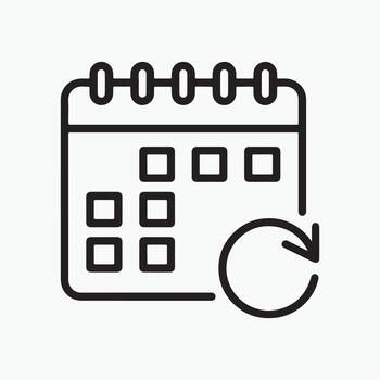 Calendar icon with refresh symbol date schedule vector