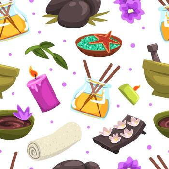 Spa items for relaxation and tranquility vector