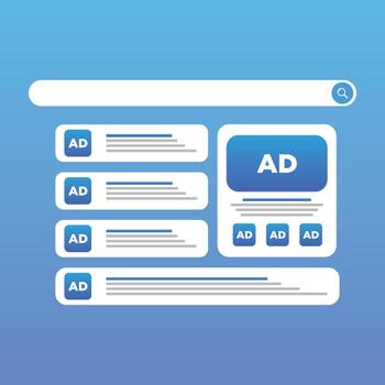 Contextual Advertising Digital Marketing concept. Display Ads Targeting business. Search Engine Marketing vector