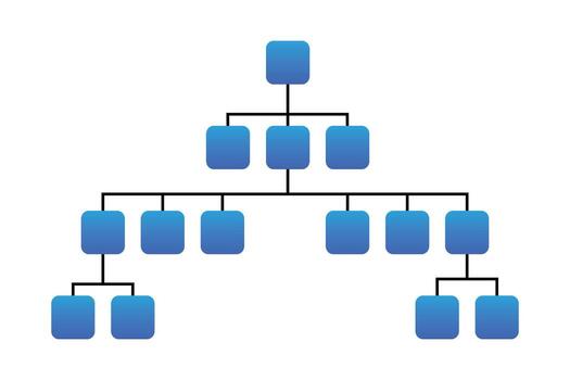 Sitemap icon. The branched map allows informing search engines about current website structure or more convenient sitemap navigation for the user. Search engine optimization business concept vector