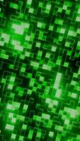 lysande grön digital matris mönster med geometrisk rutnät block och trogen energi ljus video