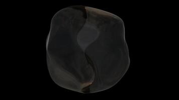 Dark abstract 3D blob with smooth reflective surface video