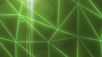 resumen verde brillante red de triangular líneas video