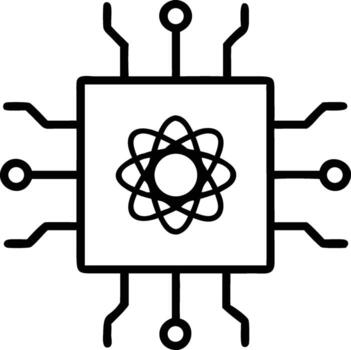 desbloquear el futuro con esta átomo procesador icono, un moderno símbolo para avanzado tecnología y científico innovación en digital diseño y marca vector