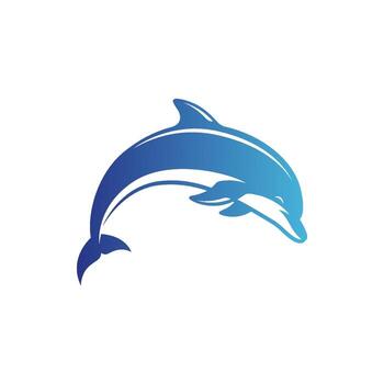 creativo ilustración de un dinámica delfín saltando en el Oceano con un degradado color vector