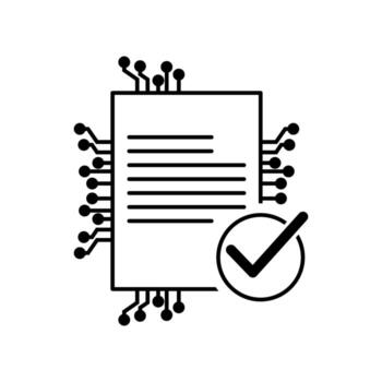document check icons digital document validation vector