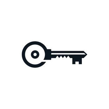 Simple and minimalist key icon design, a universal symbol of access, security, and unlocking possibilities vector