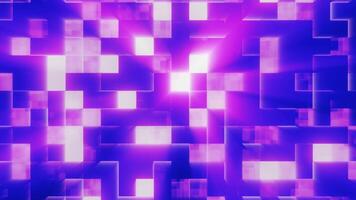 brillante magenta y Violeta digital cubitos en un dinámica cuadrícula modelo video