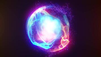 lysande färgrik energi sfär med dynamisk Vinka mönster video