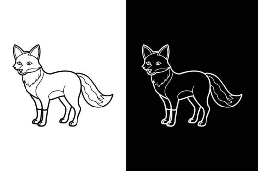 fox icons in a minimalist line art style design vector