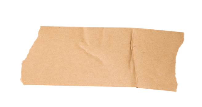 Marrone adesivo carta washi nastro con spiegazzato struttura e strappato bordi, un' trasparente elemento vuoto su sfondo png