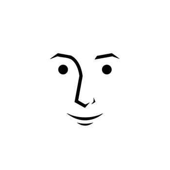 Minimalist Line Drawing of a Human Face with Simple Features and Elegant Expression vector