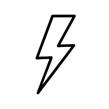 minimalista negro contorno relámpago tornillo símbolo en un llanura representando energía y poder vector