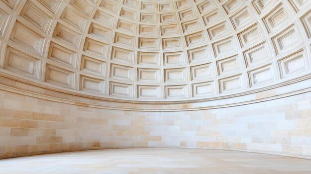 A large circular room with a circular ceiling photo
