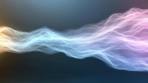 Light waves and colored light waves on a dark background photo