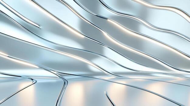 3d rendering of a shiny metal wall photo