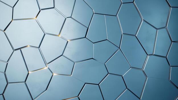 Abstract blue background with a grid of hexagons photo