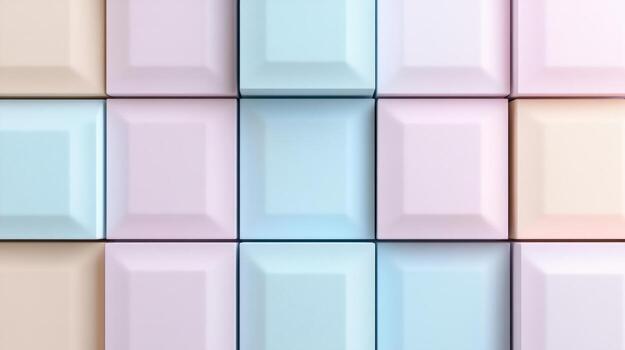 Pastel colored blocks of plastic, with a square pattern photo