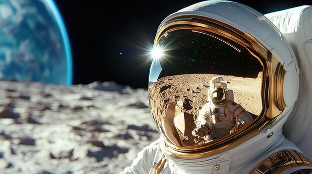 An astronaut in space with the earth in the background photo