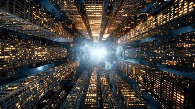 A view of the city from above photo