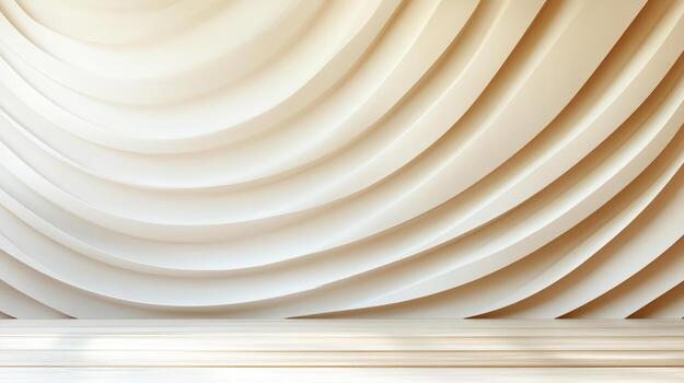 3d rendering of a white wall with a large wavy pattern photo