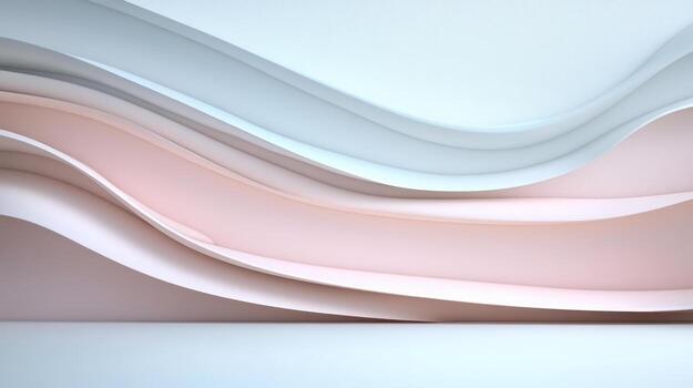 3d rendering of abstract waves in white and pink photo