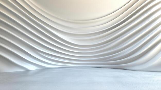 3d rendering of a white wall with curved lines photo