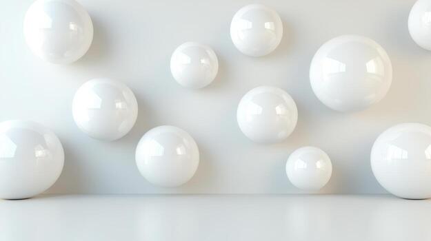 White eggs on a wall 3d rendering photo