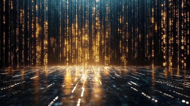 A dark room with a light shining through it photo