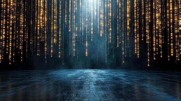 un oscuro habitación con un ligero brillante mediante el techo foto