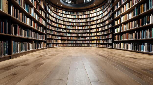 A large room with many bookshelves photo