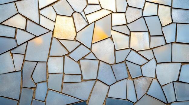 A close up of a wall with a mosaic pattern photo