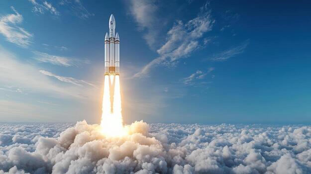 spacex cohete lanzamiento dentro el cielo foto