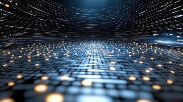 Abstract digital background with glowing lights photo