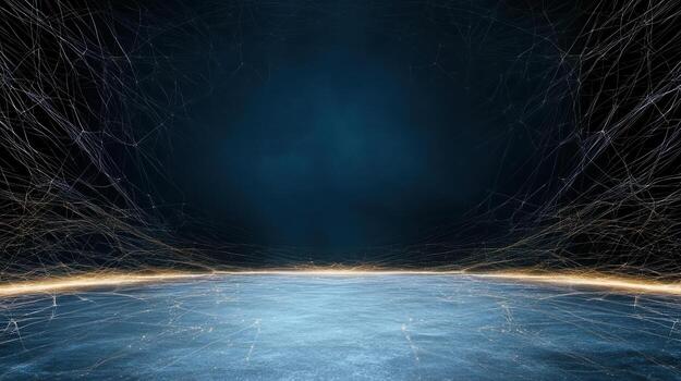 A blue earth with a network of lines photo