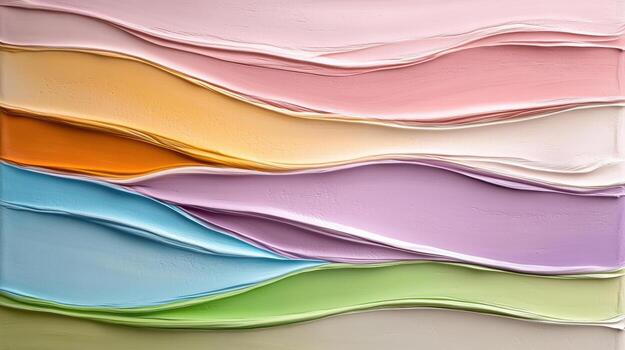 A painting of a colorful wave pattern photo