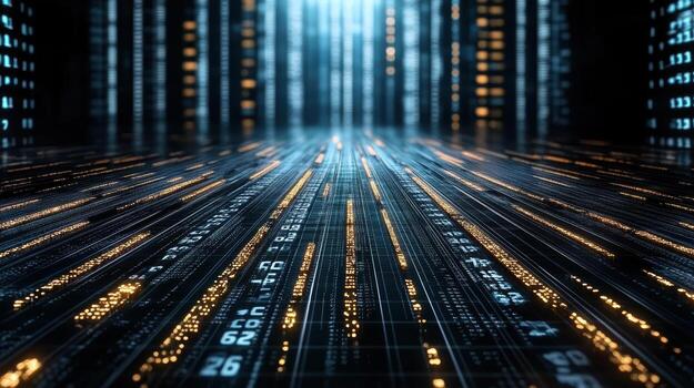 A digital background with binary code photo