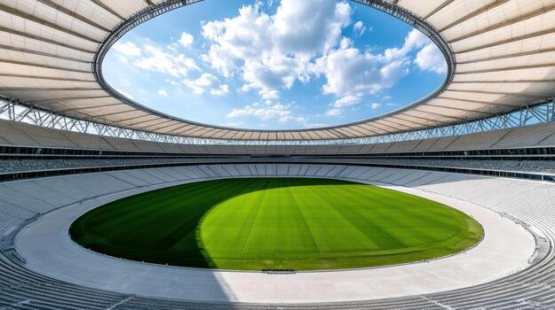 A view of the inside of a soccer stadium photo