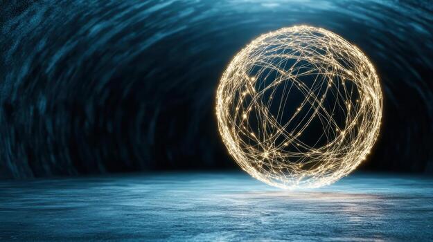 A glowing circle in a dark tunnel photo