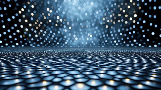 Abstract background with blue lights and dots photo